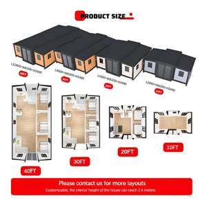 Grande Casa Prefabbricata Espandibile in Container da 20ft 40ft, 2 3 4 Camere da Letto, Casa Pieghevole Prefabbricata per Esterni, Costruzione <span class=keywords><strong>Immobiliare</strong></span> - Product Image 6