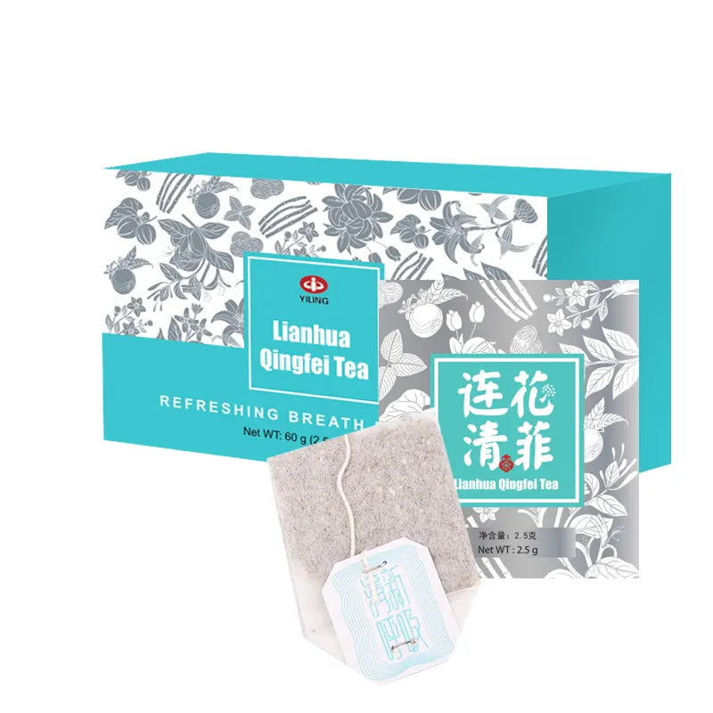 Yiling Lianhua ชาปอดใส Lianhua Qingfei ถุงชาสมุนไพรจีนถุงชาสำหรับปรับปรุงภูมิคุ้มกันไวรัสเย็น