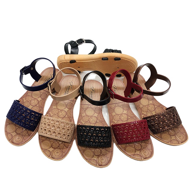 2021 jieyang завод новейший дизайн ПВХ женские сандалии на плоской подошве женская обувь сандалии