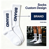 Chaussettes de sport en coton rembourrées personnalisées avec logo pour hommes, vente en gros