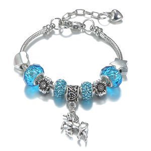 Fashion Crystal Colorful <strong>Large</strong> Hole <strong>Bead</strong> Unicorn Charm Handmade Adjustable Beaded <strong>Bracelet</strong> for Women Jewelry - Product Image 5