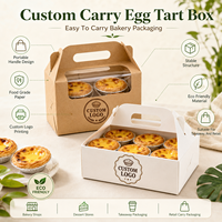 Boîte d'emballage pour tartelettes aux œufs, multi-compartiments, en papier résistant à la graisse, emballage multi-paquet pour desserts, fourniture en marque blanche pour la vente en gros