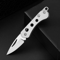 Mini couteau pliant en acier inoxydable, porte-clés, petit couteau utilitaire pliable portable pour le camping en plein air, EDC