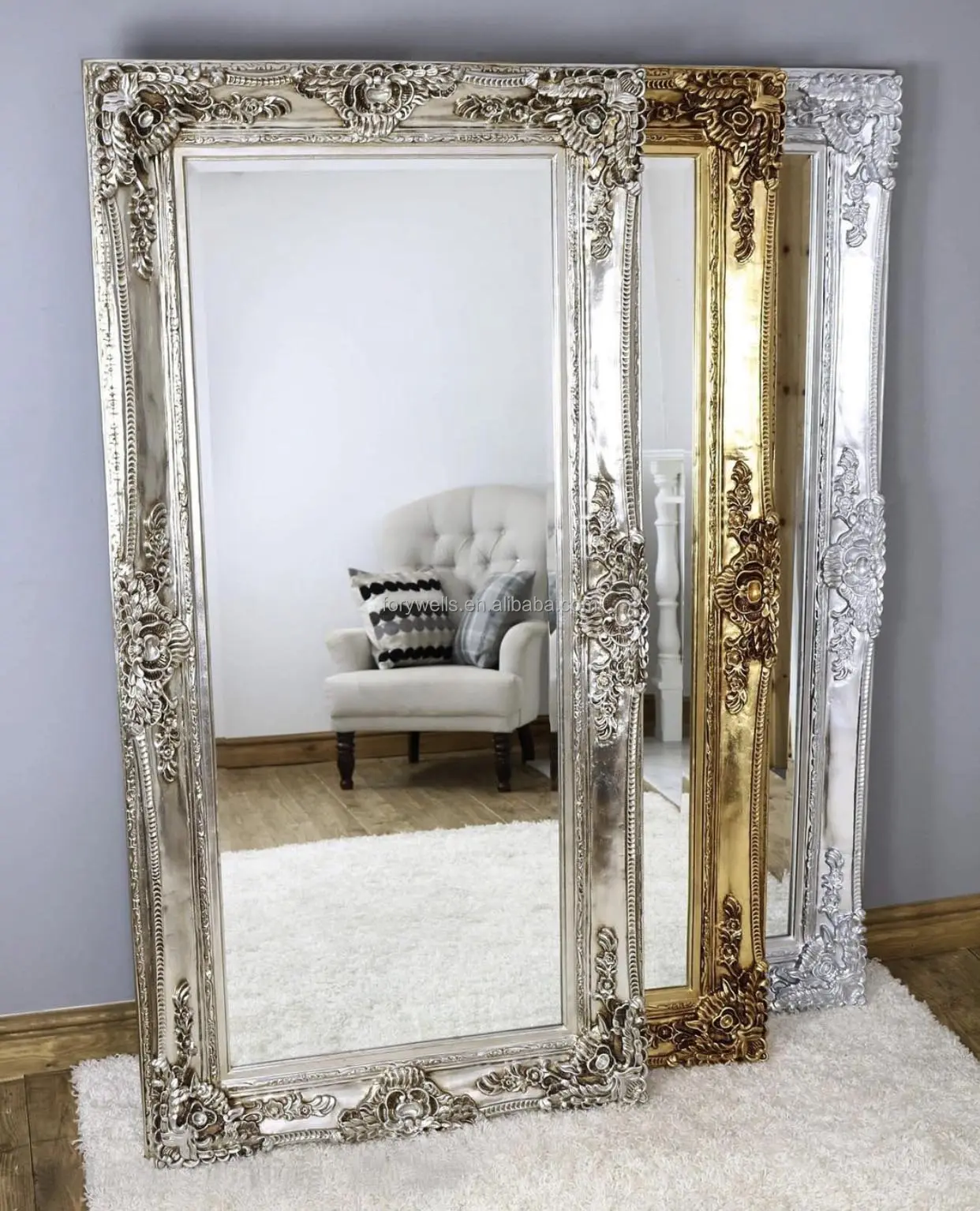 Европейские декоративные винтажные золотые деревянные полимерные резьбовые настенные напольные Декорации для мебели в гостиной (старые зеркала для декора)