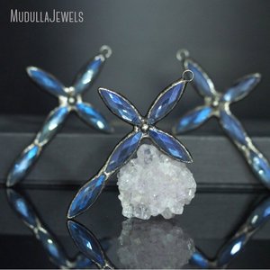 PM28600 <span class=keywords><strong>azul</strong></span> soldado AB Briolette gota Cruz bohemio metalistería <span class=keywords><strong>Aurora</strong></span> Boreali cristal colgante moda colgantes encantos - Product Image 4