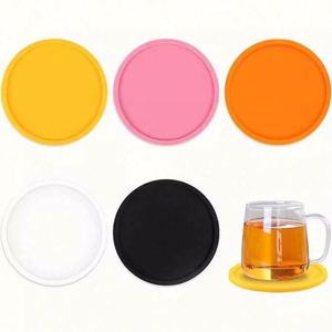 Factory Price Custom Logo Non Slip Multii-colored Waterproof Coaster Round <b>Rubber</b> Soft PVC <b>Silicone</b> <b>Rubber</b> Cup Coaster for Drink - Product Image 2