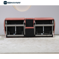 Sofa Recliner Elektrik 2 Dudukan Kulit Modern untuk Home Theatre dari Pabrik Foshan, Nyaman dengan Pengisian Daya USB & Penyimpanan