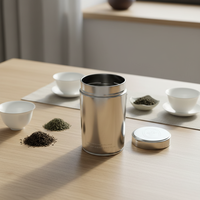Boîtes métalliques hermétiques, recyclables, non toxiques, de qualité alimentaire, 73xH130mm, pour le stockage du thé matcha en poudre, des grains de café, du sucre, du chocolat