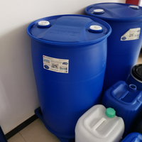 Tambour en plastique chimique à couche unique fermé, 200 L, cylindre bleu de 55 gallons en acier inoxydable