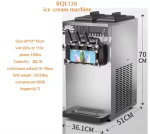 Máquina de Helado Suave Comercial Profesional de Acero Inoxidable para Mostrador ZB-BQL128 - Product Image 4