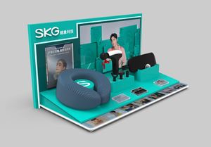 Présentoir de comptoir en acrylique pour appareil de massage Oreiller en forme de U et pistolet Fascia avec affiche UV et porte-brochures - Product Image 2