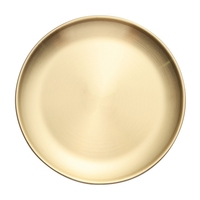 Plateau de service rond en acier inoxydable, assiette de luxe