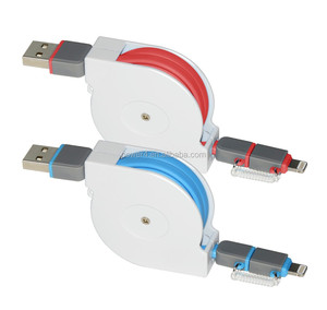 Retráctil Micro USB 2 en <span class=keywords><strong>1</strong></span> a 8pin conector de <span class=keywords><strong>cable</strong></span> de carga usb para teléfonos celulares inteligentes - Product Image 1