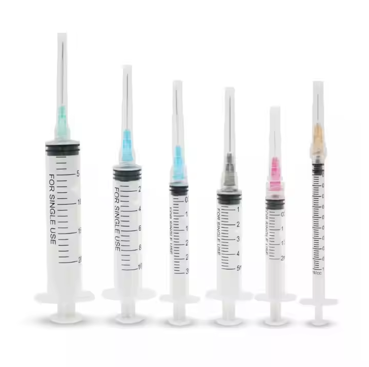 Factory supplied Disposable Syringes with Needles
