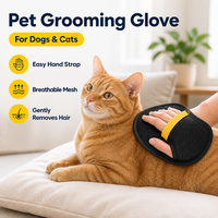 Gant de toilettage pour animaux de compagnie imperméable de qualité supérieure, avec sangle ergonomique, maille respirante, pour enlever les poils de chien et de chat, massage, nettoyage, utilisation en intérieur