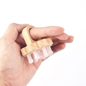 HZ perawatan kesehatan perawatan Kepala perawatan pijat asli Xiuyan hijau giok gigi lebar Gua Sha sikat sakit kepala alat pijat sisir Jade - Product Image 6