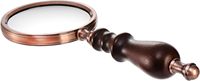 10X Antique Brass Handheld Magnifier with Wooden Handle Decorative Reading Vintage Gift for Elderly