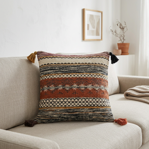 Fundas de Cojín Decorativas Tejidas Estilo Boho Ecológicas al por Mayor con Patrón Festivo y Cierre de Sobre, Mezcla de 60% Algodón y Poliéster - Product Image 3
