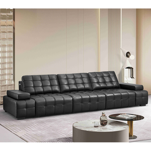 Divano letto in pelle <span class=keywords><strong>con</strong></span> divano letto allungabile nero moderno e Smart Home divano <span class=keywords><strong>con</strong></span> ampio <span class=keywords><strong>schienale</strong></span> <span class=keywords><strong>con</strong></span> funzione profonda divano a scomparsa - Product Image 3