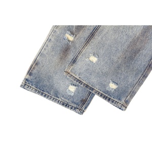 Pantaloni in Denim lavati Vintage all'ingrosso con fori strappati pantaloni larghi di alta moda Casual da donna e <span class=keywords><strong>Jeans</strong></span> da ragazzo - Product Image 6