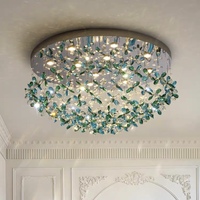 Lustre en cristal LED en laiton antique doré de luxe Pupu Rococo, style européen, grande taille, commande par interrupteur pour utilisation hôtelière