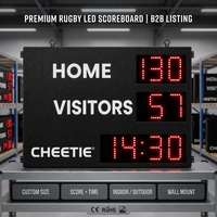 Tableau d'affichage électronique LED de rugby avec scores et temps de jeu pour stades, clubs, écoles – Taille personnalisée, vente en gros, direct usine