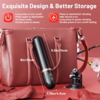 Vibrateur sexuel réaliste 3-en-1 avec fonction chauffante, télécommande, stimulation du point G, ventouse et fonction de poussée pour adultes