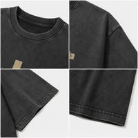 T-shirt unisexe surdimensionné 240-400 GSM, 100% coton, logo personnalisé, col rond, manches courtes, effet vintage, impression DTG