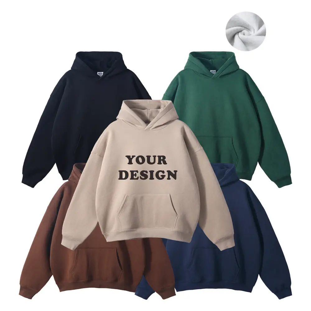 High quality anti-shrink pilling hoodies Unisex Pullover Oversized Hoodies Men Puff Printing Embroidery Custom hoodies unis