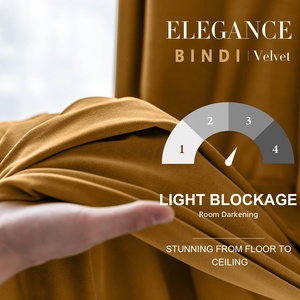Bindi tenda all'ingrosso per finestra termica isolato <span class=keywords><strong>oro</strong></span> <span class=keywords><strong>marrone</strong></span> velluto <span class=keywords><strong>tende</strong></span> oscuranti di lusso - Product Image 5