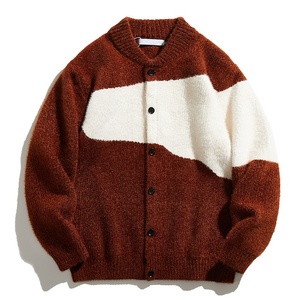 Customized Logo Men's Sweater <strong>Cardigan</strong> Knitted 2023 <strong>Best</strong> Selling American Trend Hip-hop Color Blocking Loose Streetwear <strong>Cardigan</strong> - Product Image 3