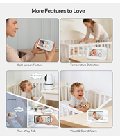 5 inç Akıllı Video Bebek Monitörü 1080P Full HD Pan Tilt Kamera Wi-Fi Uzaktan Kumandalı Tuya Uygulaması ile Görüntüleme Çift Yönlü Konuşma Gece Görüşü