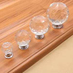 Furniture Hardware Style Crystal Glass Cabinet Drawer Knobs Crystal Door Knobs For Cupboard