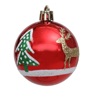 Bolas de Navidad de Plástico de Alta Calidad de 6 cm, Color Rojo, Verde y Dorado, Adorno de Alce, Colgante para Árbol y Decoración de Fiestas - Product Image 1