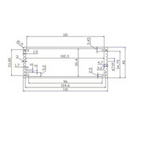 Boîtier de commande en aluminium noir mat 110*40mm avec ailettes de refroidissement et rainures pour circuits imprimés, indice de protection IP54, pour module d'alimentation d'amplificateur de classe D
