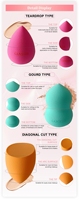 Éponge de maquillage personnalisée sans latex, en violet, rose et rouge, réutilisable, lot d'éponges de maquillage, blender, vente en gros