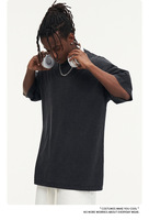 T-shirt Homme Personnalisé 100% Coton Tricoté Lourd 230 GSM Délavé à l'Acide Respirant Anti-Plis Anti-Humidité Coupe Ample
