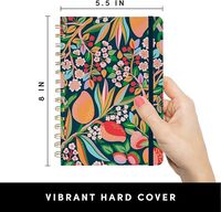 Diario de Tapa Dura con Espiral y Forro Personalizado Premium 2026, Cuaderno Grueso con Diseño Floral, para la Escuela, el Trabajo, el Diario Personal, con Lápiz
