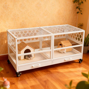 Cage à cobayes de grande taille en fil métallique de haute qualité, pour usage intérieur et extérieur, avec roue à courir - Product Image 2