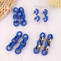 2024 beliebte Klein Blue Premium Schmuck Bernstein Laser transparente Goldkette Ohrringe für Frauen