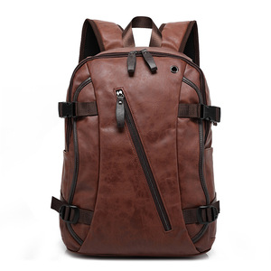 Mochila de cuero Pu de estilo vintage Mochilas para portátiles Mochilas deportivas informales para hombres - Product Image 2