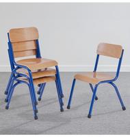 Chaise d'école moderne pour enfant en contreplaqué, avec fonction empilable, design durable pour la maternelle