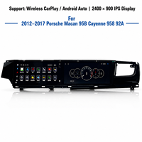 Lecteur DVD de voiture avec écran de 24,6 pouces, CarPlay sans fil, Android Auto pour Porsche Macan 95B Cayenne 958 92A 2012-2017, double écran