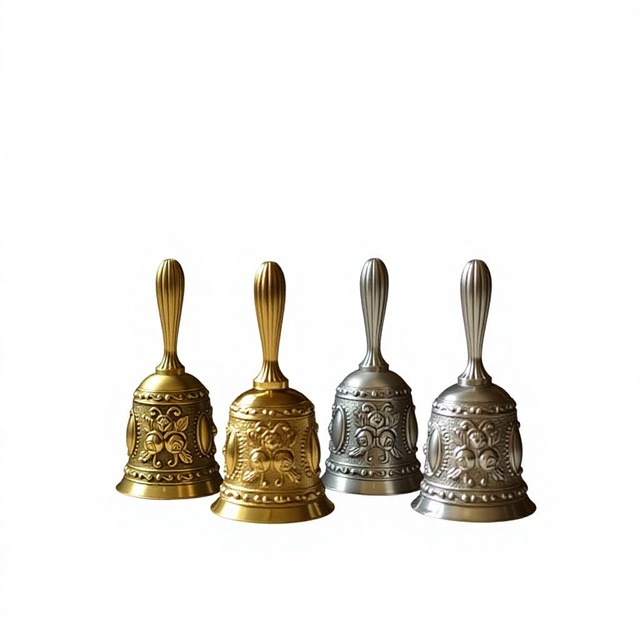 Street Stall Hand-Cranked Vintage Copper Metal Bell for Serving Food Elderly Care & Early Education-Yiwu Bagged