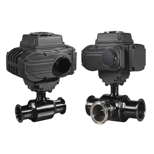 Vanne à bille motorisée électrique en acier inoxydable de qualité alimentaire COVNA DN100 4 pouces 220V avec raccord à pince, vanne à bille sanitaire - Product Image 1