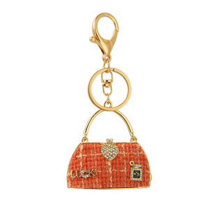 Fashion Luxury Bag Accessory Purse Bag Charm Bling Rhinestone Car Key Chain Handbag Crystal Keyring Designer Keychains