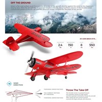 Planeur à double aile électrique RC, modèle d'avion en mousse RTF avec moteur sans balais, batteries incluses, contrôle 4 canaux