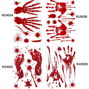 Adesivo decorativo spaventoso di Halloween impronta di mano impronta di vetro per porte e finestre insanguinate adesivi rimovibili per decalcomanie HST1002 - Product Image 5