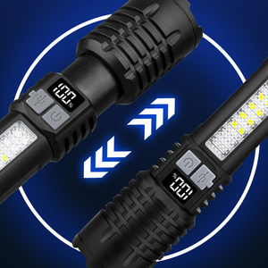 New USB Có Thể Sạc Lại Điện Kỹ Thuật Số Hiển Thị Kính Thiên Văn Zoom Cầm Tay Đa Chức Năng Ngoài Trời <span class=keywords><strong>LED</strong></span> <span class=keywords><strong>Torch</strong></span> Ánh Sáng Đèn Pin Chiến Thuật - Product Image 3