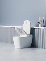 Ouverture automatique du couvercle Siphon haute puissance nettoyage télécommande céramique électronique automatique toilette avec mode de lavage pour les femmes
